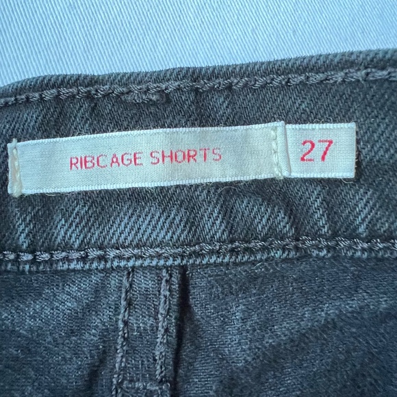 Levi’s ribcage black cut-off button fly denim shorts sz 27 - Picture 8 of 11